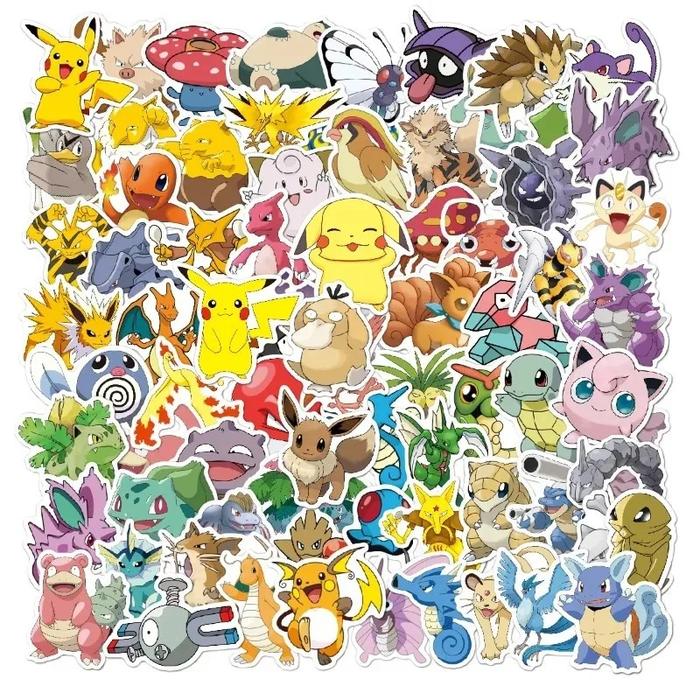 50/100PCS Pokemon Stickers Pack Kids Aesthetic Stationery Children's Deco Sketchbook Cute Anime Stic