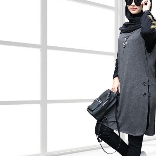 Happy! Tunik Rompi Panjang Long Vest Fashionable Baju Atasan Wanita Import
