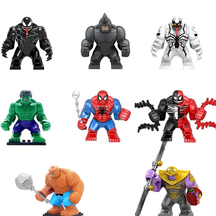 JR103 EG149 JR136 XH1829 Cartoon Building Blocks Action figures Hulk Venom Thanos Spider-Man Rhino