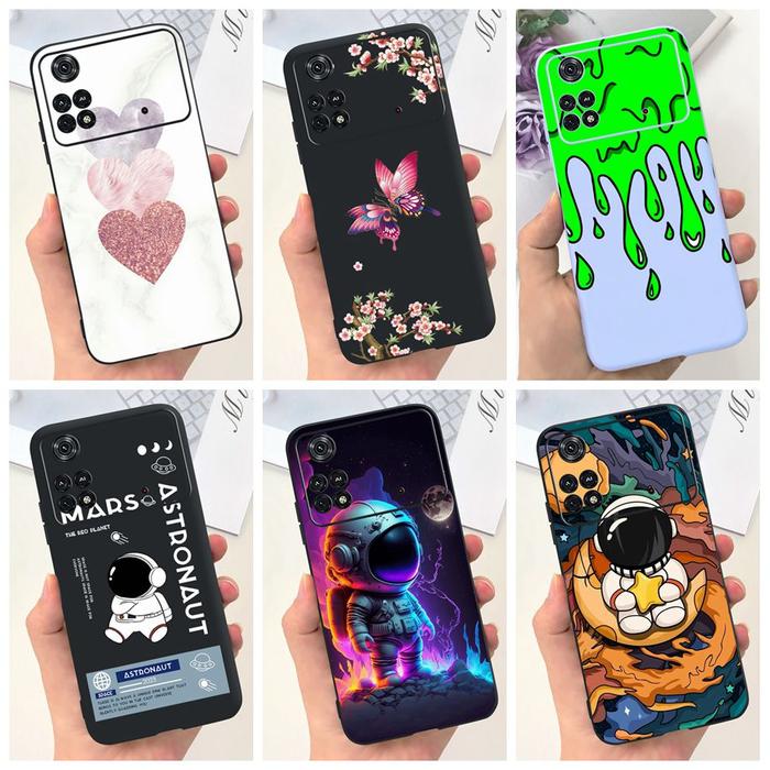For Cover Xiaomi Poco M4 Pro 5G Phone Case Cute Astronaut Silicone Soft TPU Shockproof Funda For Xia
