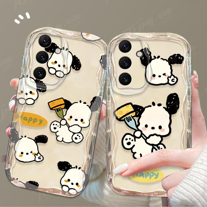 Lovely Sanrio Pochacco Wave Phone Case For Samsung Galaxy A54 A34 A14 A24 A13 A23 A33 A53 A73 A15 A0