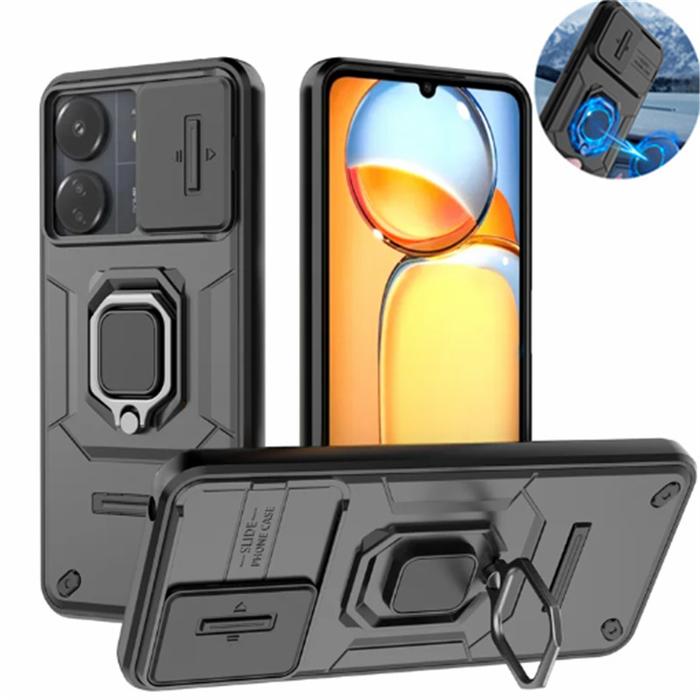 For Xiaomi Redmi 13C Case Slide Camera Protect Armor Phone Case For Poco C65 PocoC65 C 65 Magnet Hol