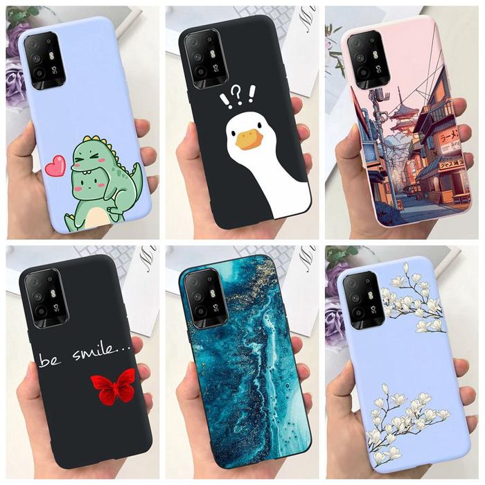 For OPPO Reno5 Pro 5G Case Reno 5 Lite Silicone Cover Cute Duck Dinosaur Soft Phone Case For OPPO Re