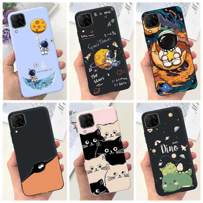 For Cover Huawei P40 Lite Phone Case Cute Astronaut Shockproof Silicone Soft Candy TPU Cover For Hua