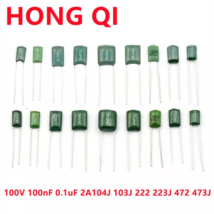 100PCS 100V Polyester film capacitor CL11 2A104J 330PF 5.6 47 8.2 3.9 10NF 0.1UF 15NF 103J 222 223J