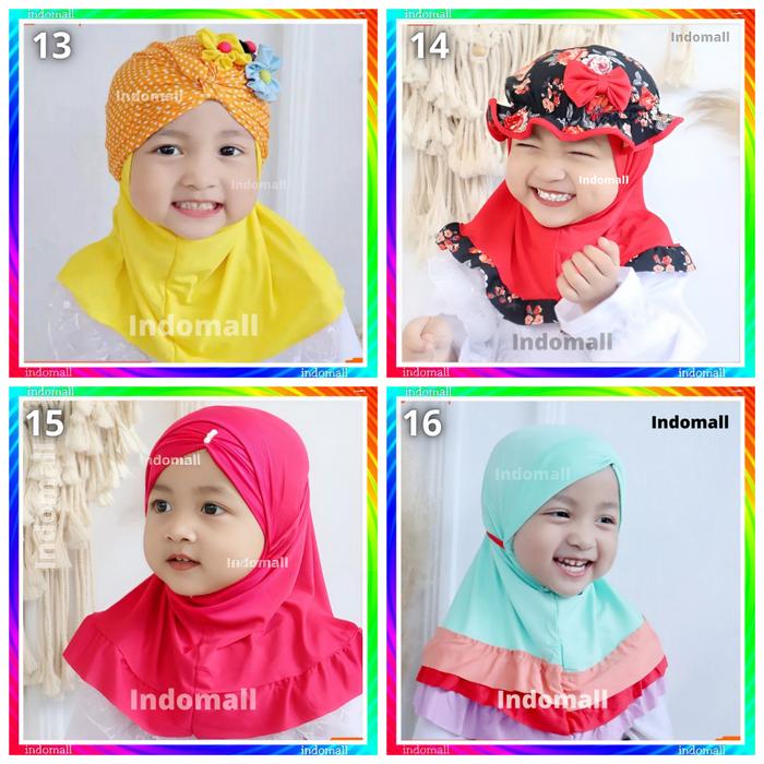 Jilbab Anak Bayi 4Pcs Usia 0-2 Tahun Kerudung Hijab Anak Bayi 0 6 12 Bulan Balita Baby Newborn Perem