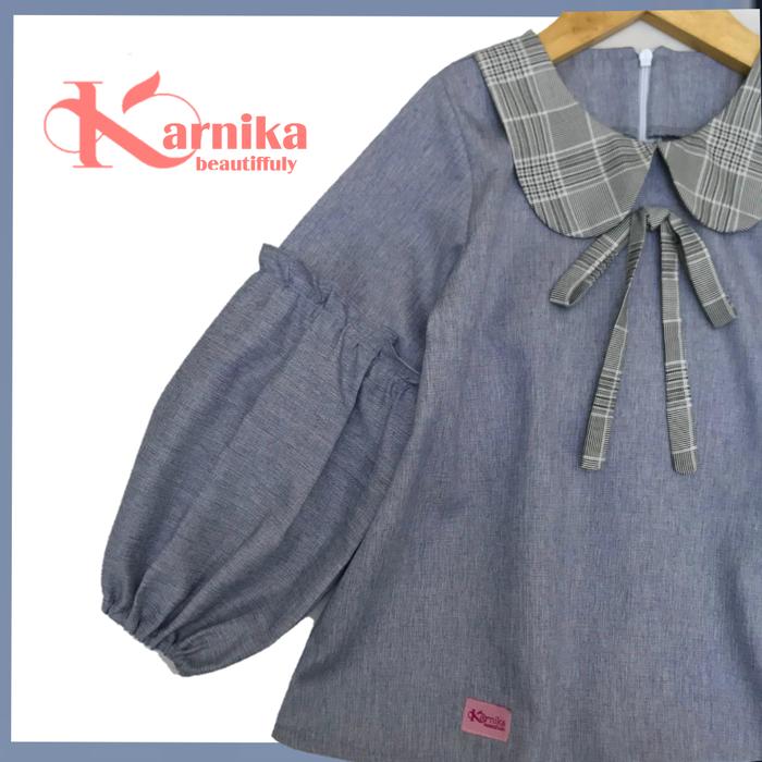 Stelan Baju Anak Perempuan 1-14 Tahun Set Blous Dan Celana Kulot Panjang Bahan Import