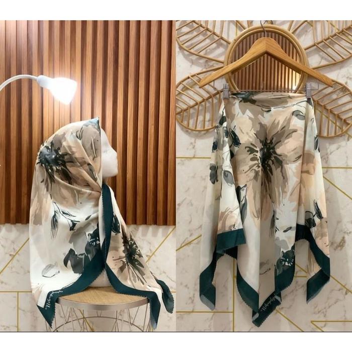 Jilbab Segi 4 Denay Kw /Kerudung Denay Segi Empat Denay Kw Segi 4 Empat Katun Voal Motif Premium Seg