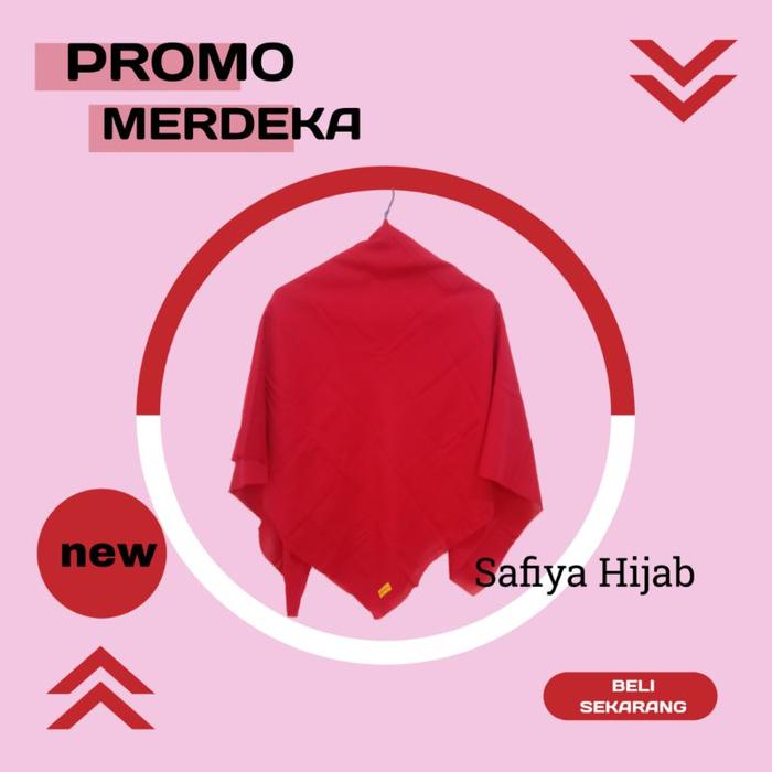 Hijab Dennay Agustusan/Jilbab Kemerdekaan/Hijab Merah Putih/ Hijab Dennay Polos Ori/Jilbab Kemerdeka