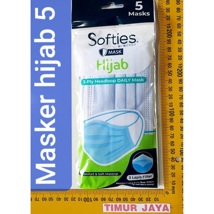 Masker Softies Hijab 3 Ply isi 5 Pcs