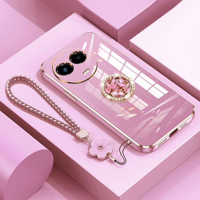 Realme 11 5G Case Luxury Diamond Ring Cover For OPPO Realme 11X 6.72'' A17 A96 Phone Case With Lanya