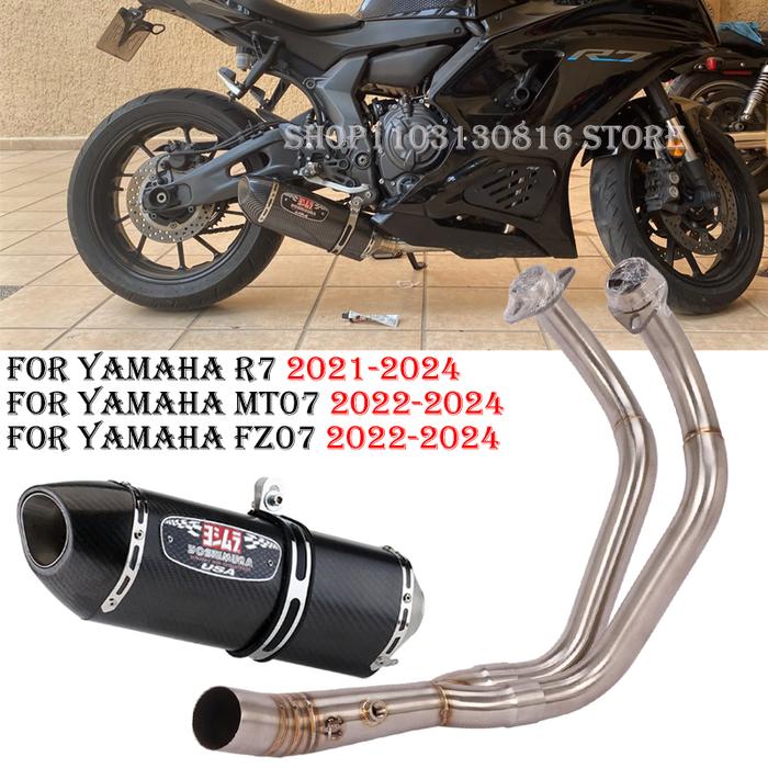 Full System For Yamaha R7 MT07 FZ07 2021-2023 Motorcycle Exhaust Yoshimura R77 Escape Silencer Front
