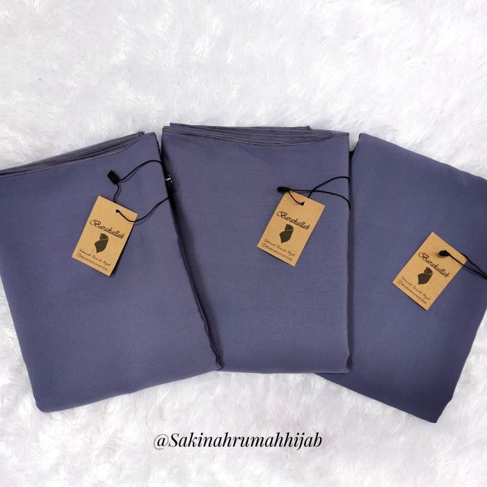 L14 Hijab Jilbab Segi Empat Wolfis Polos 130 x 130 Syari Warna Denim