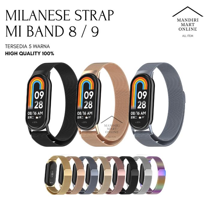Strap Xiaomi Mi Band 8 Metal Stainless Tali Xiaomi MiBand 8 Milanese