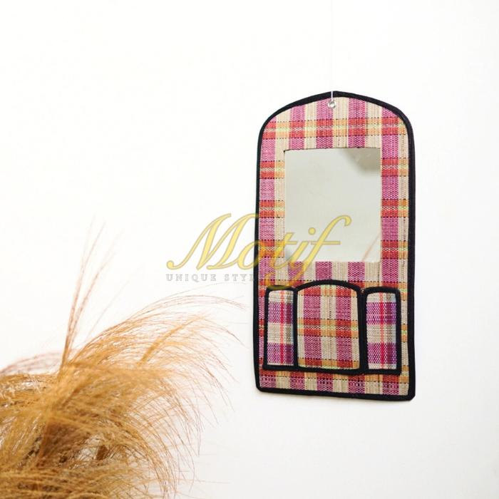 ready!! Cermin Dinding Gantung Anyaman Mendong Kaca Cermin Minimalis