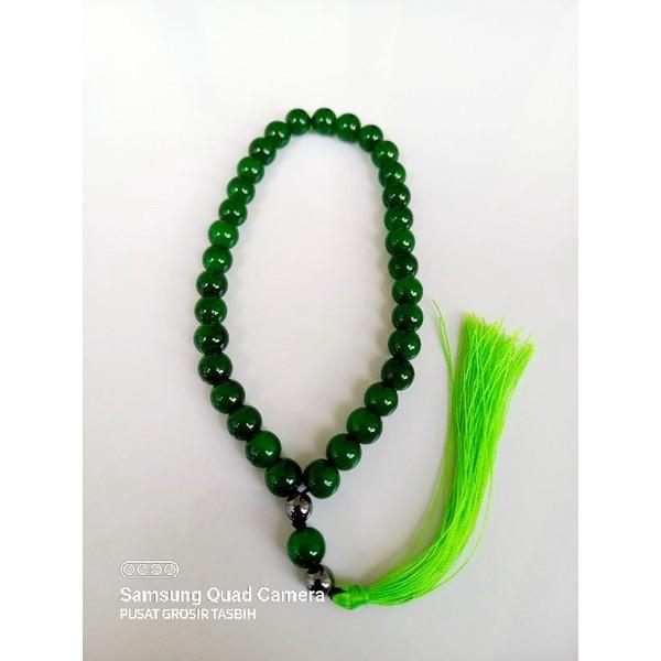 Tasbih batu giok asli 33 butir tasbih batu giok hijau tembus asli tasbih giok hijau asli tasbih 33 b