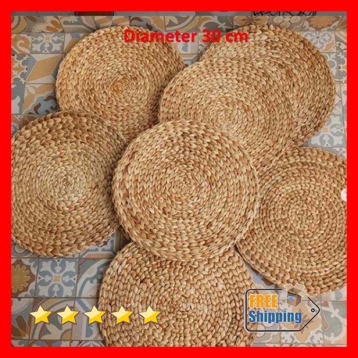 Placemat Enceng Gondok/ tatakan piring Enceng Gondok U 30 CM
