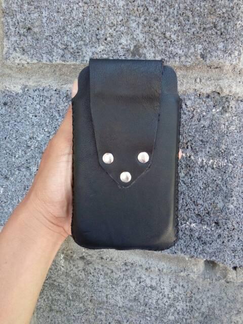 Sarung hp kulit asli caterpillar CAT dobel leather case android casing
