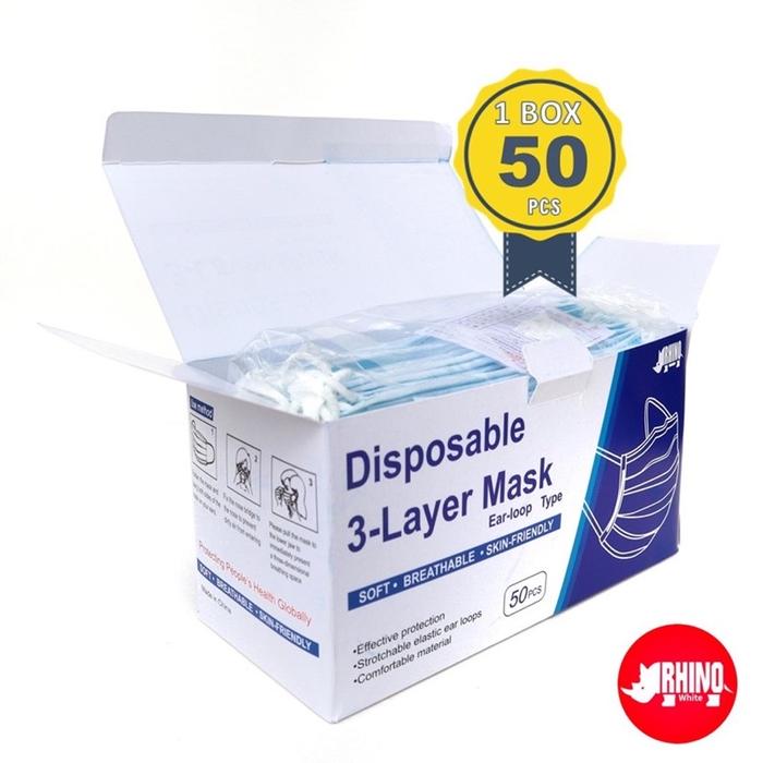 Disposable Protective Masker 3ply Mask earloop isi 50 pcs