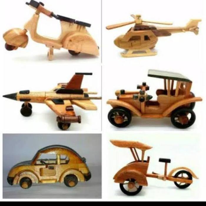 GROSIR MINIATUR PAJANGAN SOUVENIR DIECAST MOBIL ONTRAN KLASIK MOTOR KAPAL BECAK KAYU UK MINI