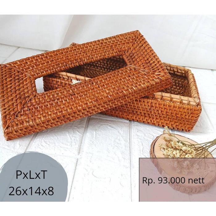 box tissu rotan asli panjang