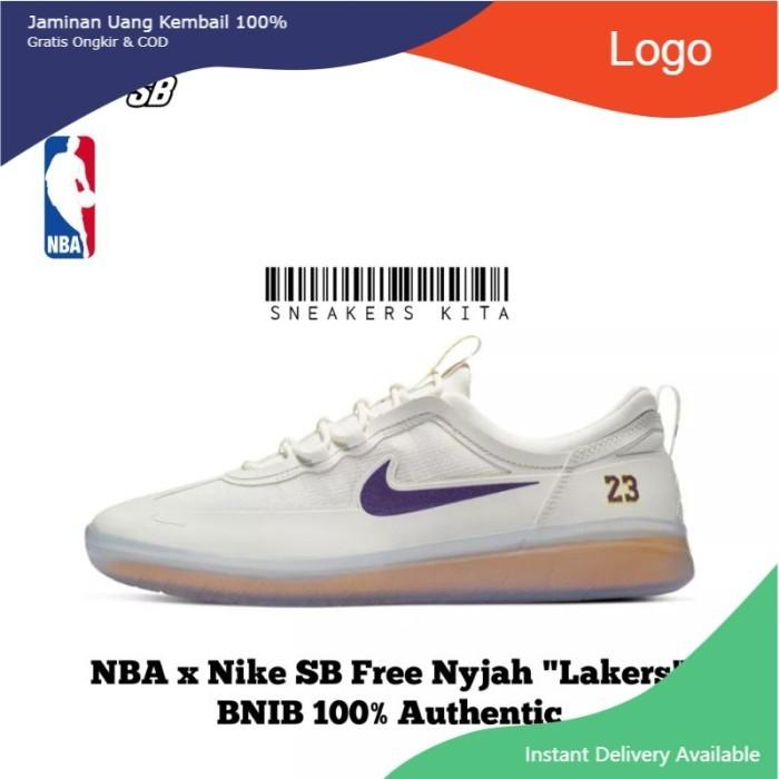 Sepatu NBA x Nike SB Nyjah Free 2 Lakers White Light Gum DA3439-100 BNIB 100% Authentic