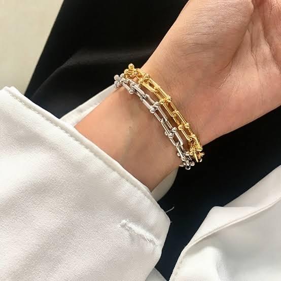 Gelang Hardware Chain Emas T Chain 700/750 Rose Gold/ Hardware Chain Braclet- Diamond Jewelry-434GMS
