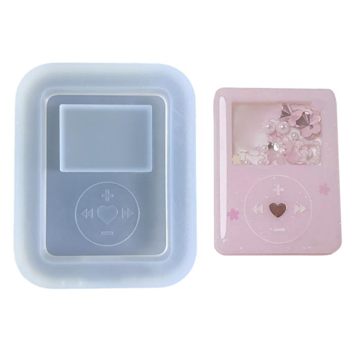 CETAKAN RESIN R3MC Heart MP3 Resin Shaker Mold,Silicone Quicksand Mould Resin Shaker Molds Resin Epo