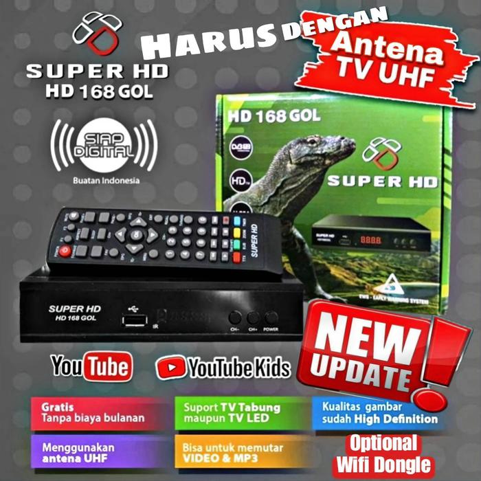 Setop box SUPER HD 168GOL KOMODO stb digital tv DVB T2 Sinyal Tuner lebih kuat KOMINFO & SNI
