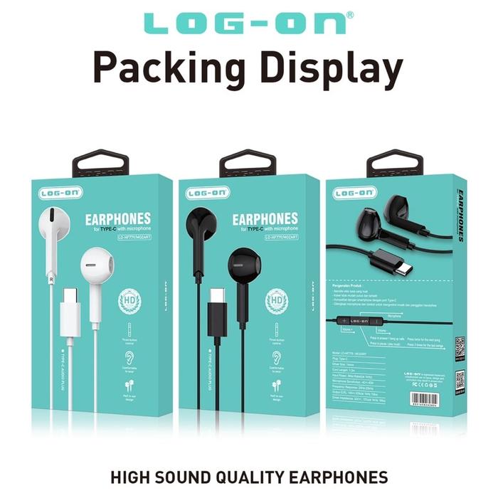 HEADSET - HF - EARPHONE LOG ON LO-HF779 / MOZART COLOKAN TYPE-C + MIC