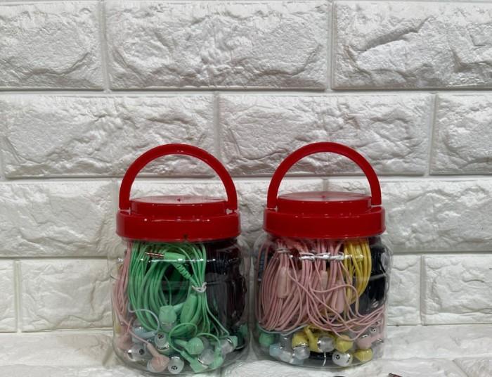 Handsfree QS + Mic Macaron Toples Earphone Stereo