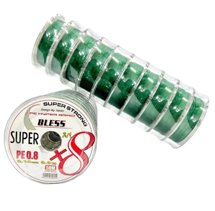 Senar | PE BRAIDED BLESS X8 50M | Connecting | Size : 0.14mm - 0.43mm