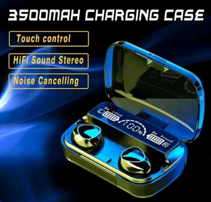 HEADSET M10 WIRELESS BLUETOOTH TWS + POWERBANK 3500 MAH