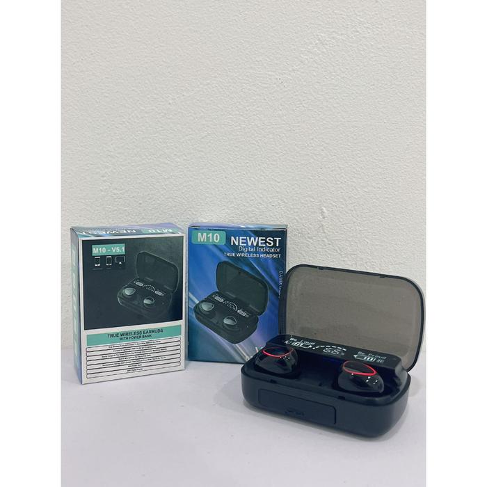 HEADSET HANDSFREE/EARPHONE BLUETOOTH TWS M10 LED PLUS PACK