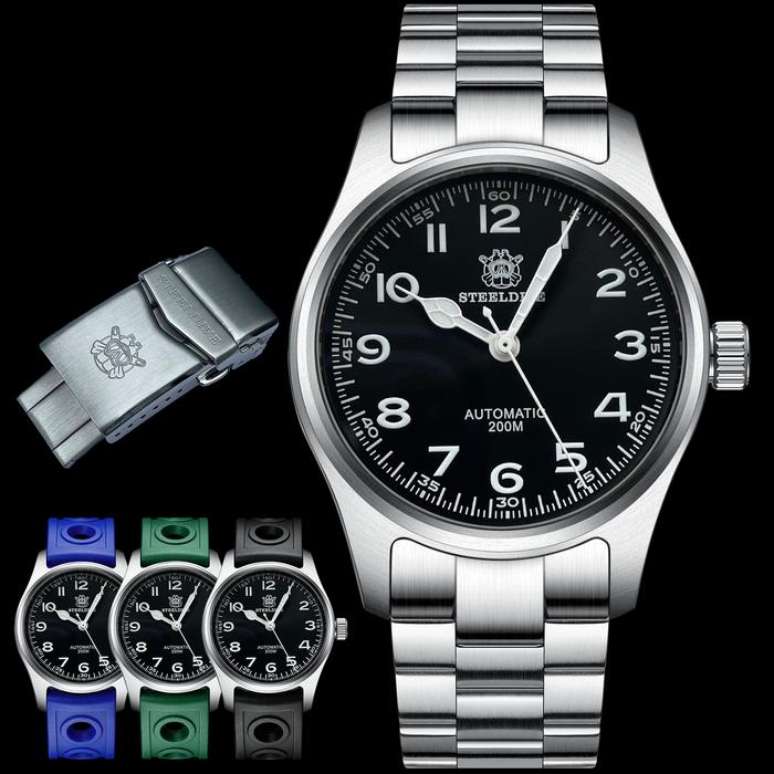 STEELDIVE Pilot SD1940M Mechanical Watch Swiss Luminous 20Bar 200M