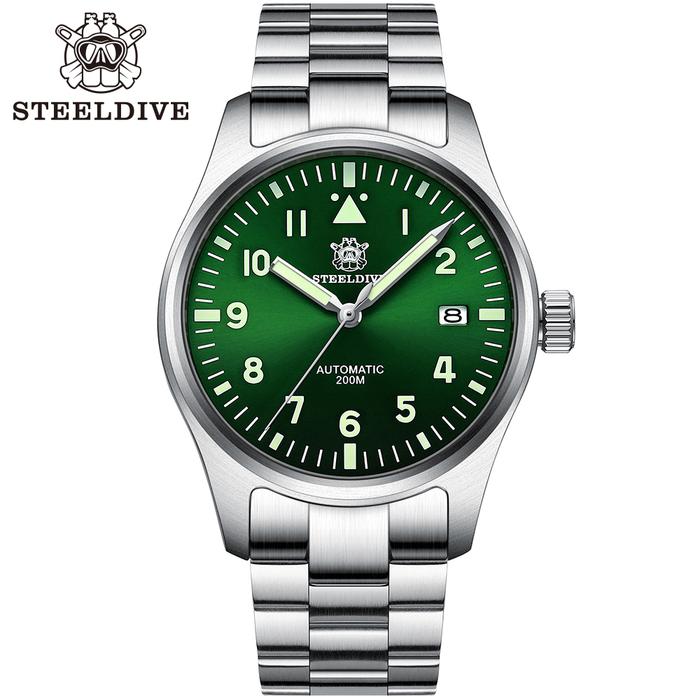 STEELDIVE Brand 2022 Top Brand Pilot Luxury Watch for Men Luminous