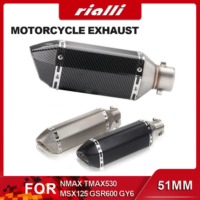 Carbon Fiber Motorcycle Exhaust Pipe Muffler With DB Killer 250CC 350CC 600CC Escape Silencer For NM