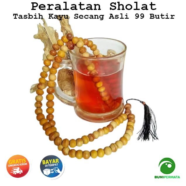 Tasbih Kayu Secang Kayu Delima Merah Brahma Asli Original Berkhasiat Untuk Kesehatan
