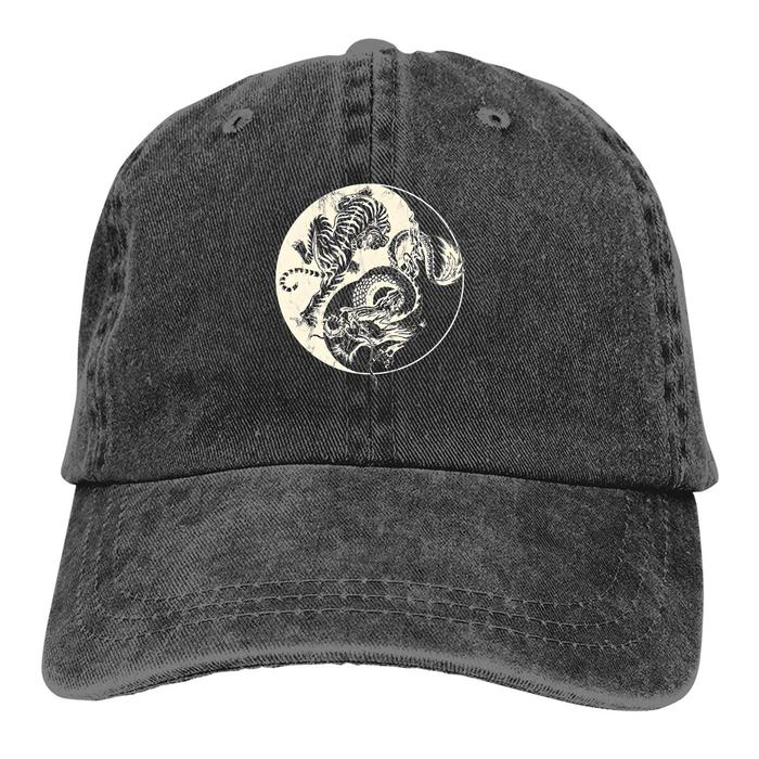 Dragon Vs Tiger Tattoo! Yin And Yang Beast Fight Baseball Cap Men Hats Women Visor Protection Snapba
