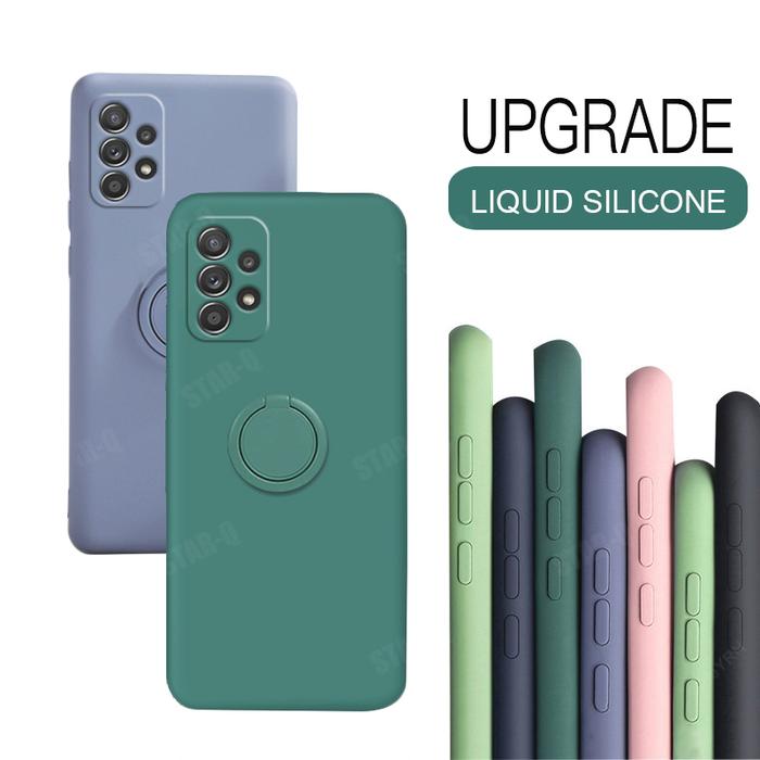 A 32 52 72 Liquid Silicone Car Magnetic Ring Holder Phone Case On For Samsung Galaxy A32 A52 A72 4g