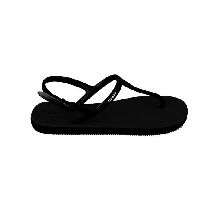 Fipper Strappy Petite Black / Black / Sandal Jepit Tali Wanita