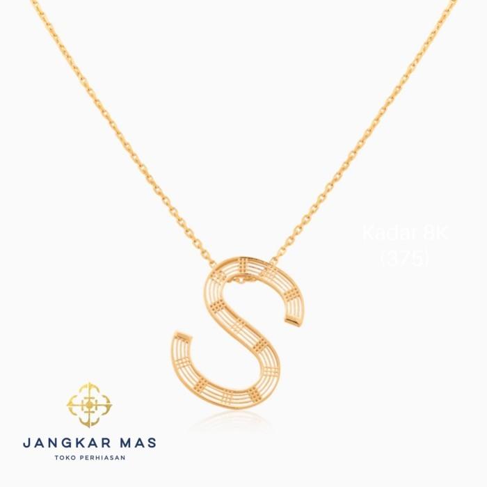 Kalung UBS Alpha Bold Huruf S Alphabold Carendelano 16K Gold