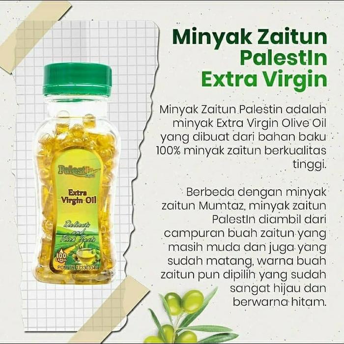 Zaitun Palestin 100 Kapsul | Minyak Zaitun Palestin Extra Virgin Syifa