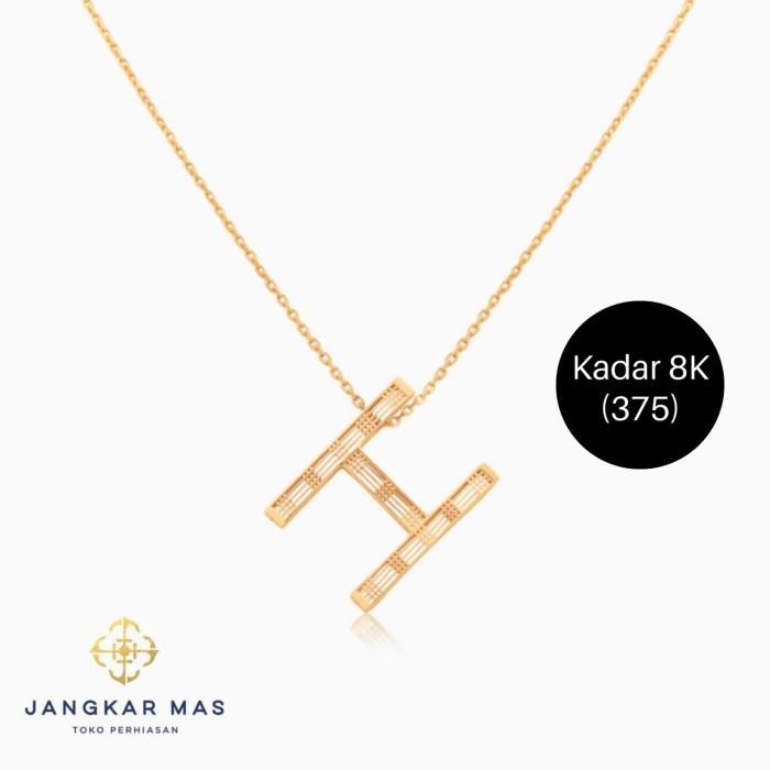 Kalung UBS Alpha Bold Huruf H Alphabold Carendelano 8K Gold