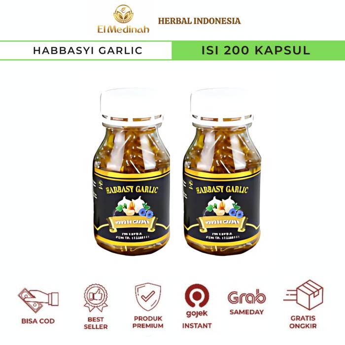 Habbatussauda Oil Plus Garlic Oil - Habbah Garmin isi 200 Kapsul - Habbatussauda BPOM HabbasyI Garli