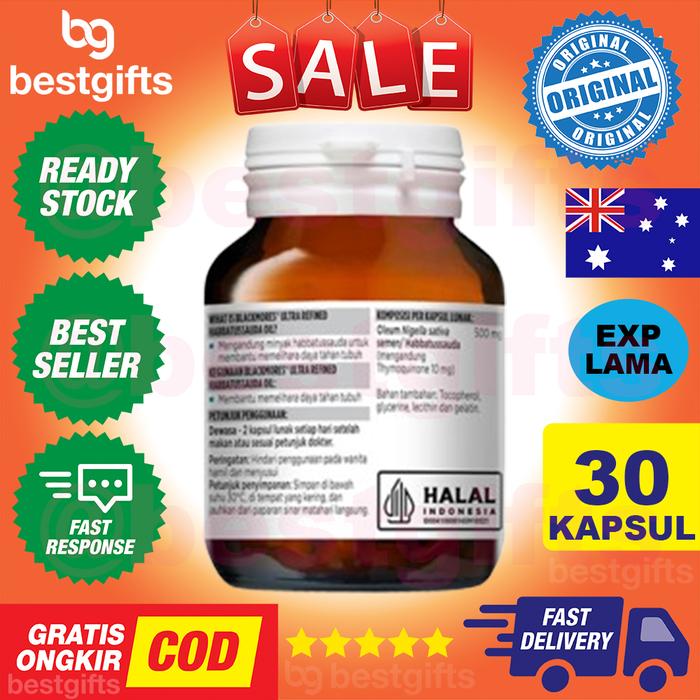 BLACKMORES REFINED ULTRA HABBATUSSAUDA OIL MEMBANTU MEMELIHARA DAYA TAHAN TUBUH 30 KAPSUL LUNAK