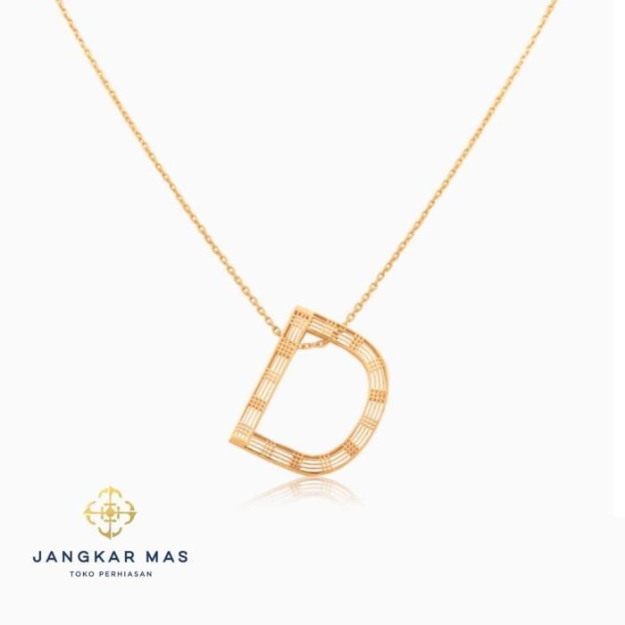 Kalung Emas UBS Alpha Bold Huruf D Alphabold Carendelano 16K Gold