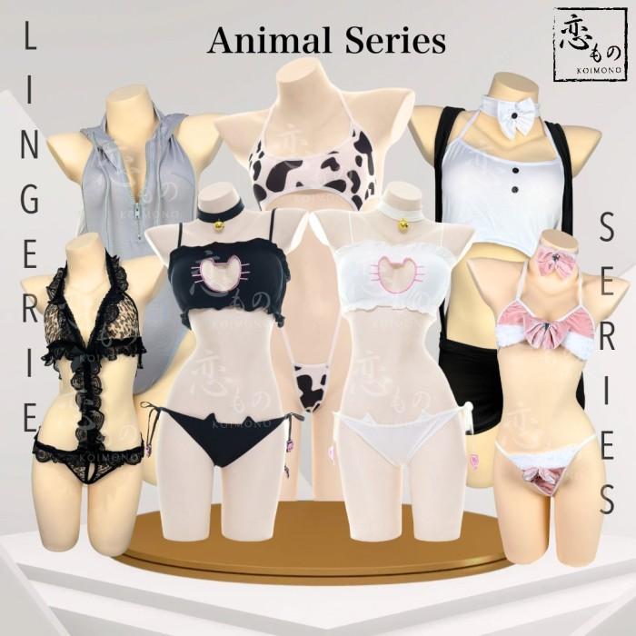KOIMONO LINGERIE SEXY ANIMAL SERIES COSPLAY BUNNY GIRL CAT GIRL COW GIRL KOSTUM BAJU TIDUR WANITA SE