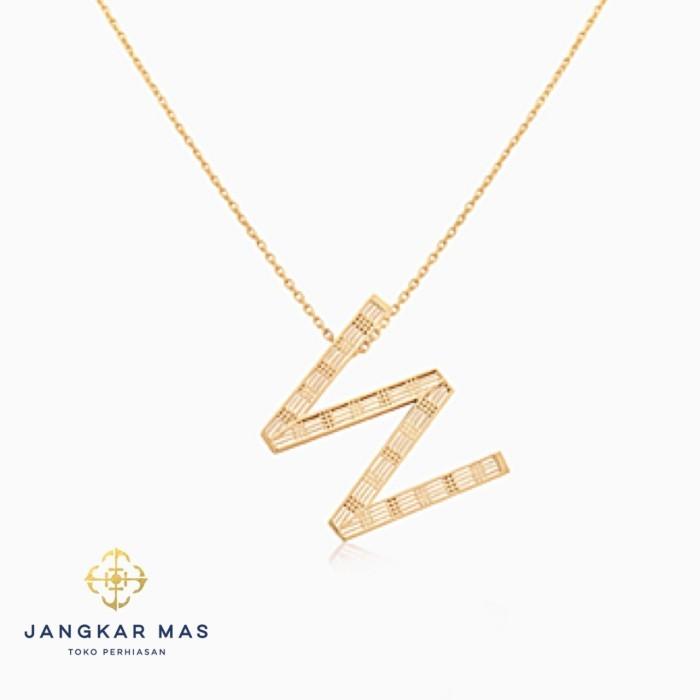 Kalung UBS Alpha Bold Huruf W Alphabold Carendelano 16K Gold