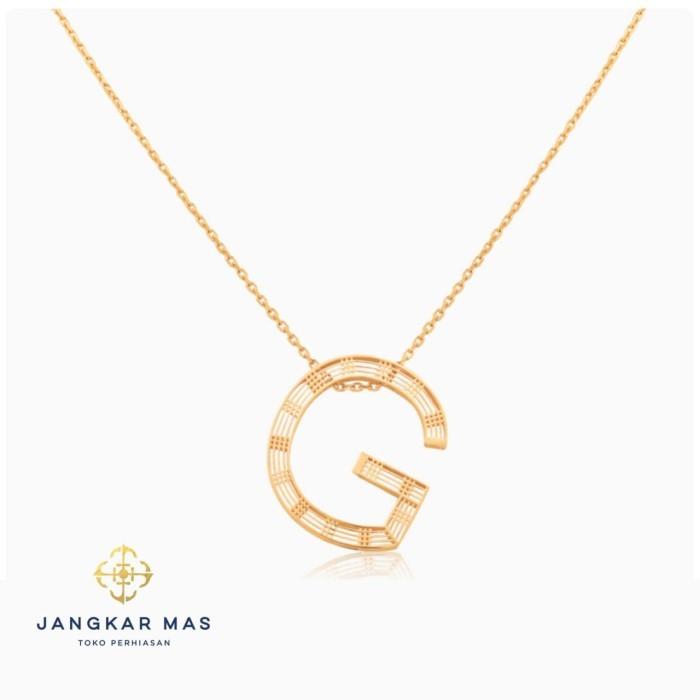 Kalung Emas UBS Alpha Bold Huruf G Alphabold Carendelano 16K Gold